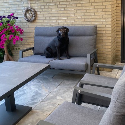 Tuinmeubelen goedgekeurd door onze Labrador Suus