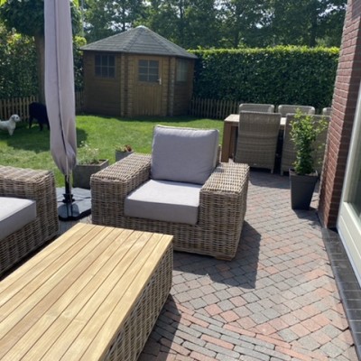Onze mooie rieten set..