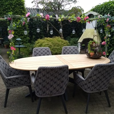 Een prachtige tafel voor onze tuin