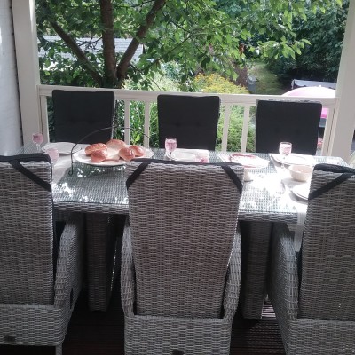 Met het zonnetje erbij een feestelijke begin van de dag!