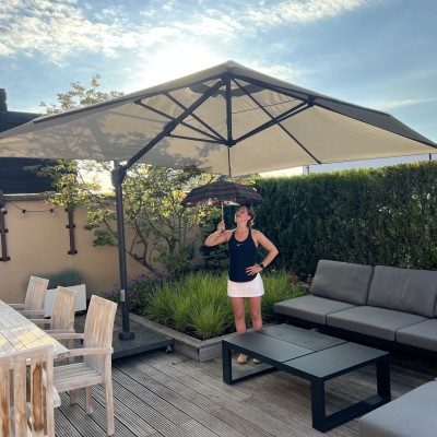 Parasol 4m x 3m - lichtgrijs