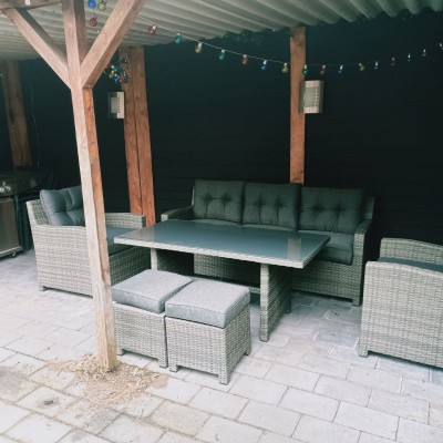 blij met de nieuwe set