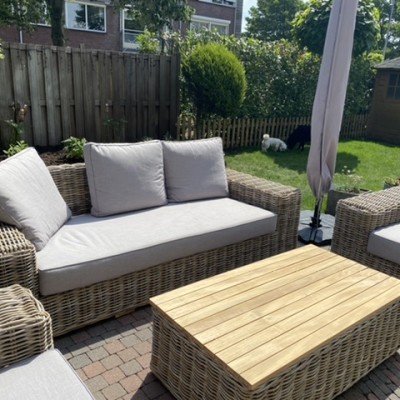 Onze mooie rieten set..