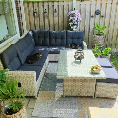 De loungeset is ook goedgekeurd door onze poezen!