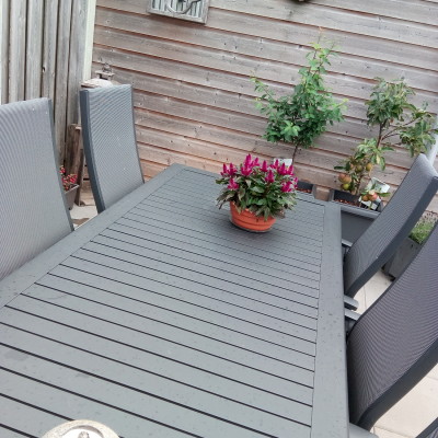 hij staat geweldig in de tuin
