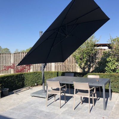 Challenger T2 premium zweefparasol 300x300 cm faded black