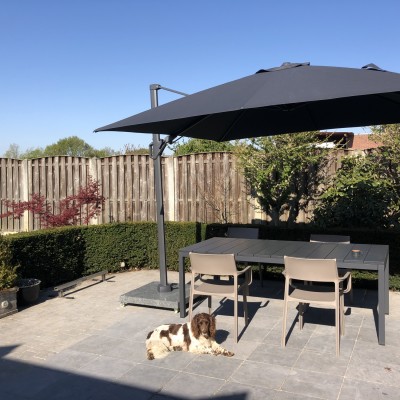 Challenger T2 premium zweefparasol 300x300 cm faded black