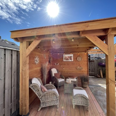 Prachtige set voor in onze overkapping, genieten in eigen tuin dankzij #avhoutdoor