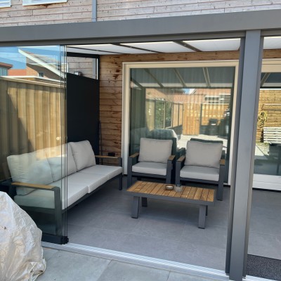 Eindelijk genieten in onze nieuwe veranda