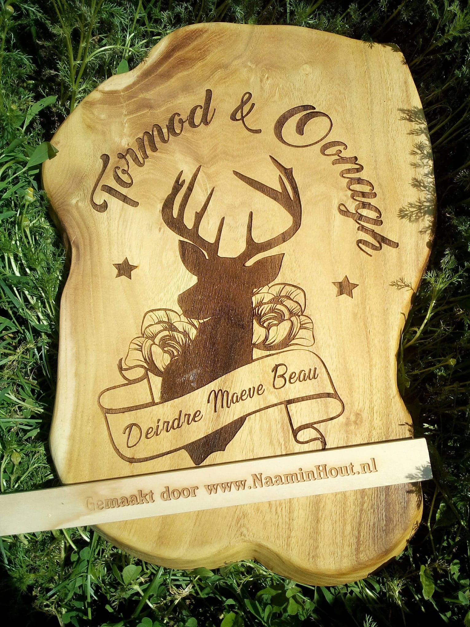 Lasercraft op robuust hout