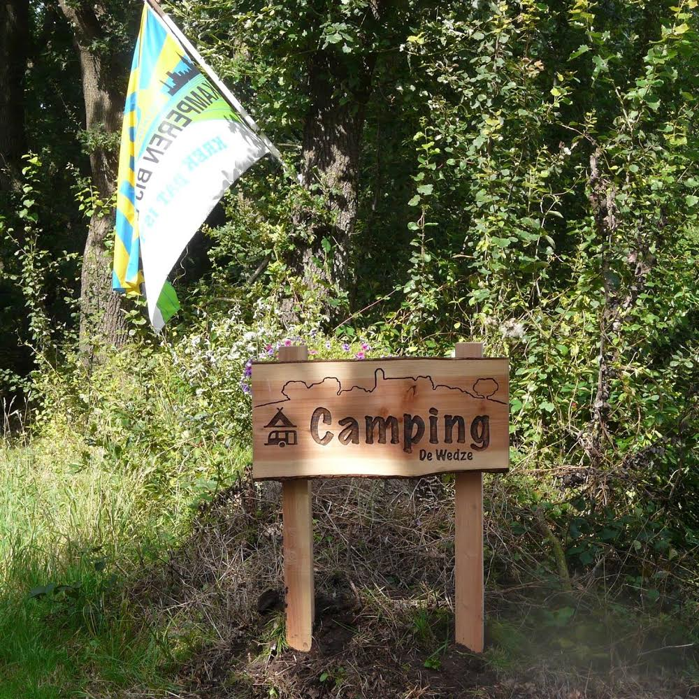Ambachtelijk naambord Camping
